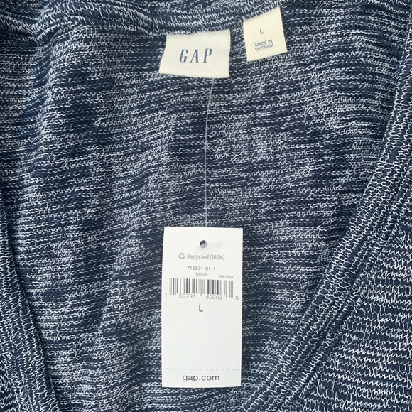 GAP Marled V-neck hoodie (Size L; navy marl) - Picture 6 of 6